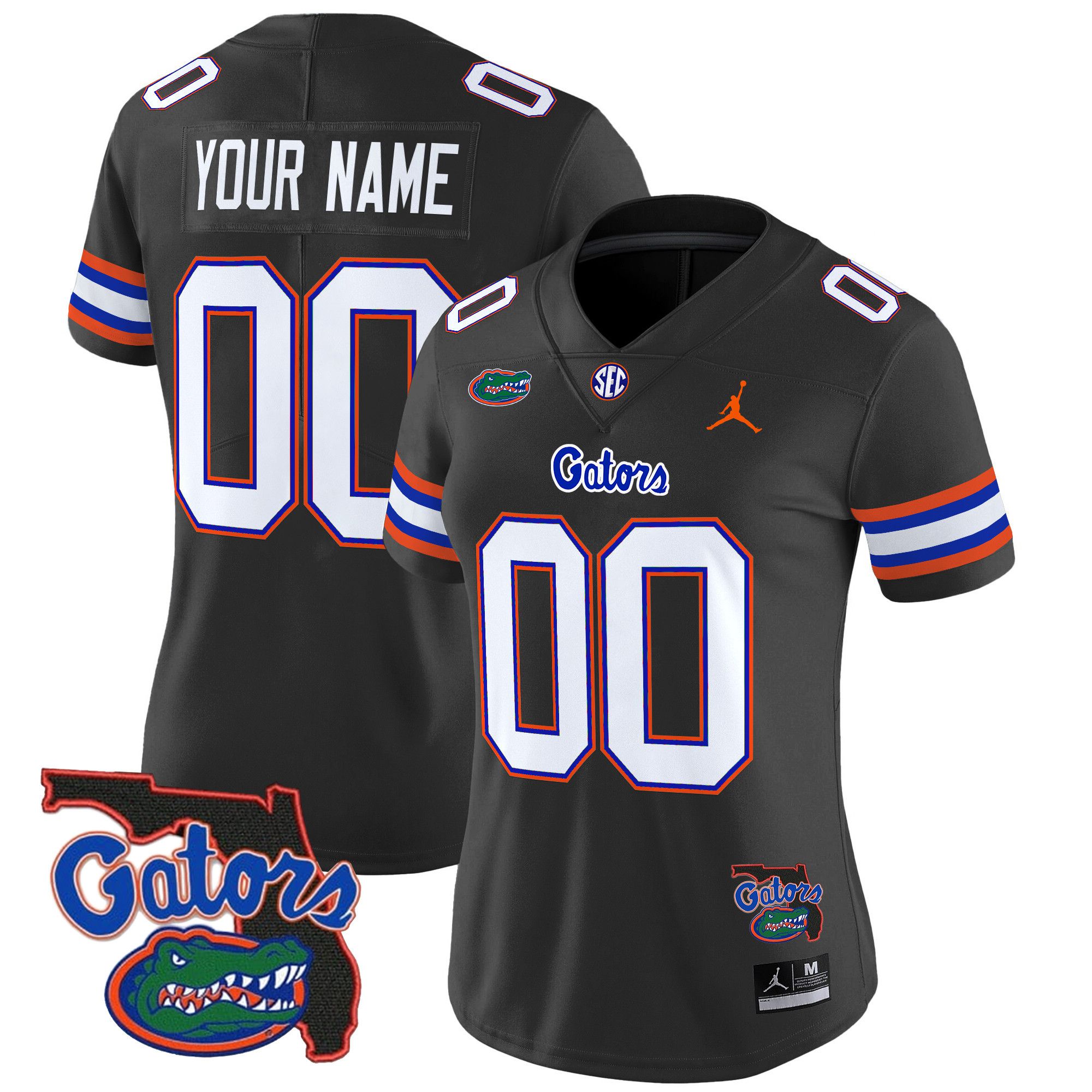 Women Florida Gators Black 2024 Florida Patch Vapor Limited Custom NCAA Jersey style 1